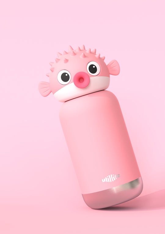 Tonny Pufferfish kids water bottle - stainless steel insulated drink bottle for children - Pijo Australia