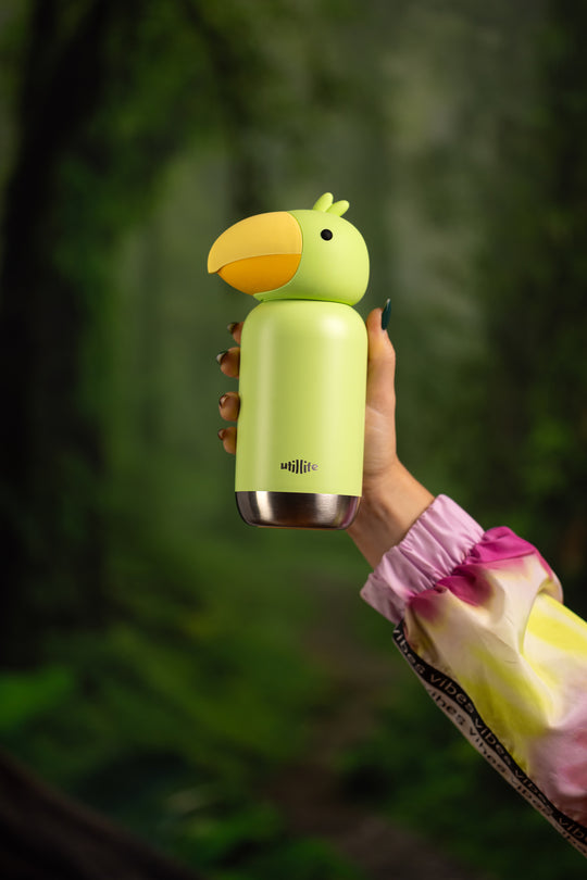 Gabby Toucan kids water bottle - stainless steel insulated drink bottle for children - Pijo Australia