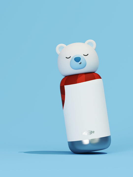 Sugar Polar Bear kids water bottle - stainless steel insulated drink bottle for children - Pijo Australia