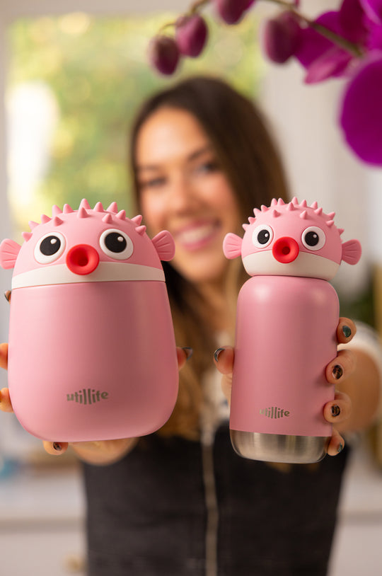 Tonny Pufferfish kids water bottle and food jar - stainless steel insulated drink bottle and food jar for children - Pijo Australia