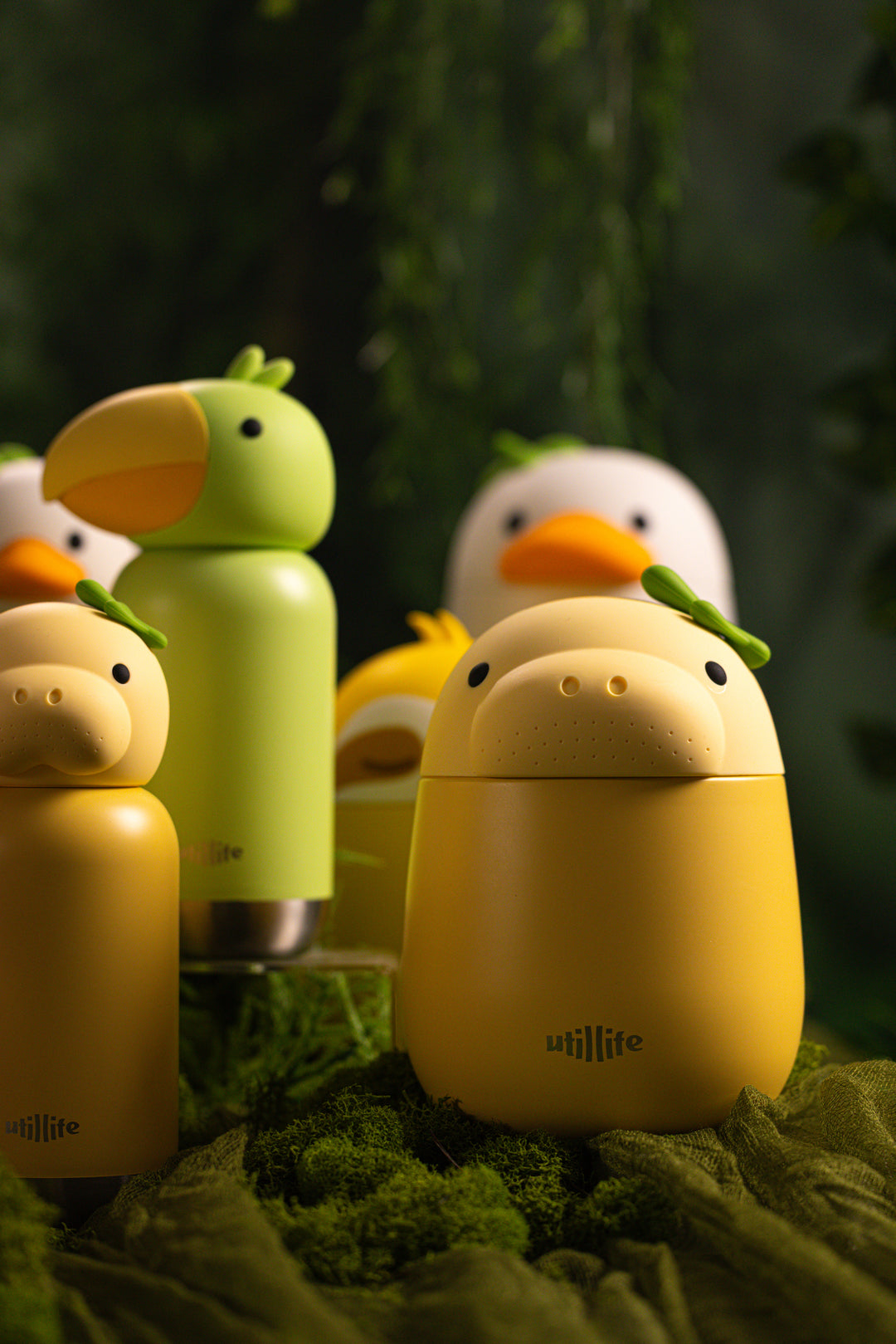 Gigi Dugong food jar and water bottle front view - Pijo Australia
