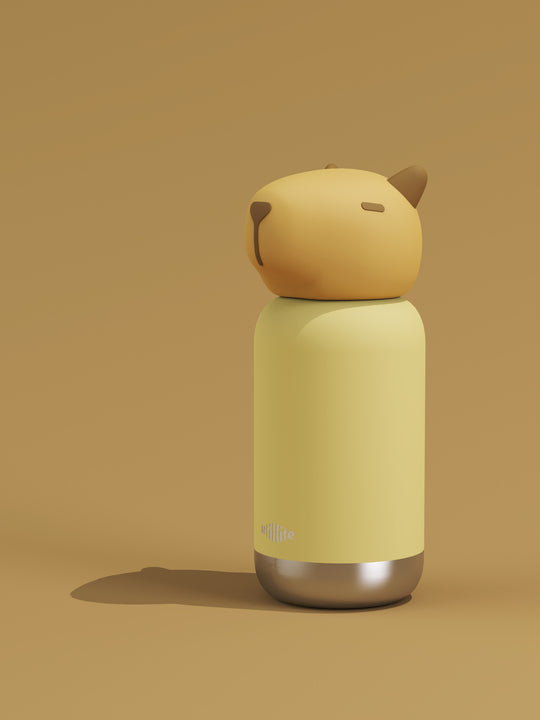 Cappy Capybara kids water bottle - stainless steel insulated drink bottle for children - Pijo Australia