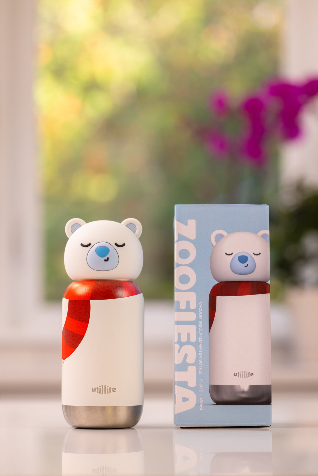 Sugar Polar Bear kids water bottle - stainless steel insulated drink bottle for children - Pijo Australia